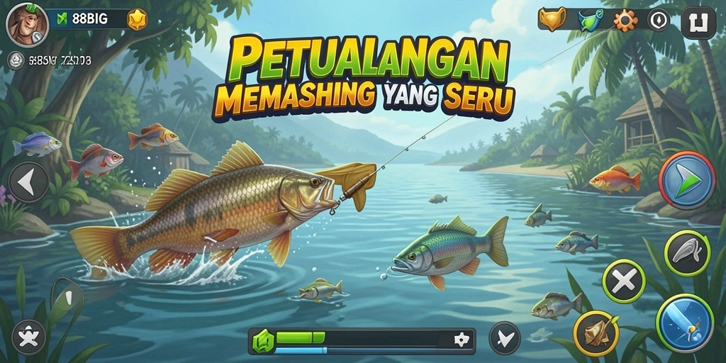Tampilan seru gameplay memancing dalam 88BIG.