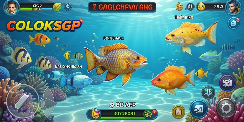 Tampilan gameplay COLOKSGP dengan aksi menembak ikan yang mendebarkan.