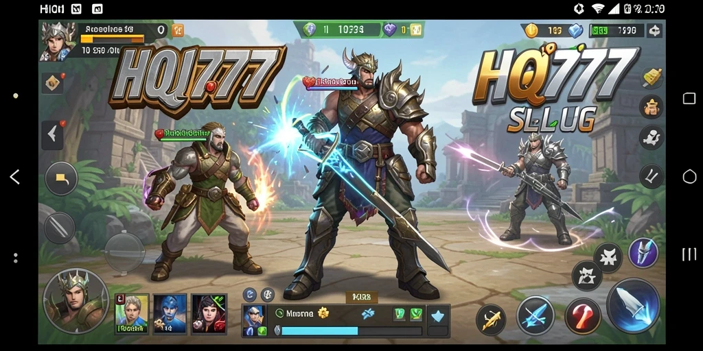 Tangkapan layar dari gameplay HQ777 menunjukkan strategi dan aksi seru.