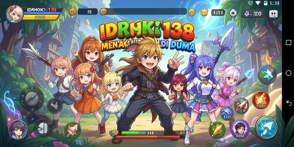 Tangkapan layar menampilkan aksi seru dalam game Anime.