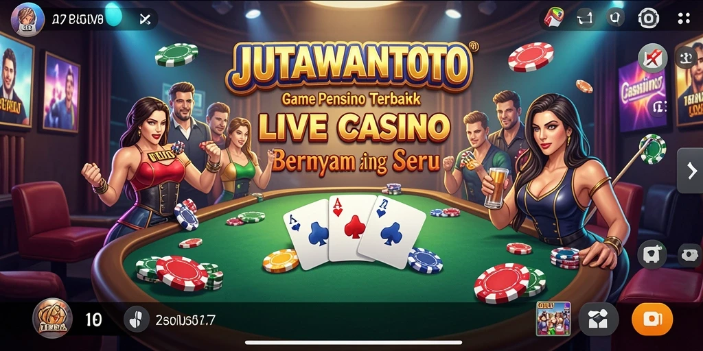Tampilan gameplay menarik permainan Live Casino di JUTAWANTOTO.