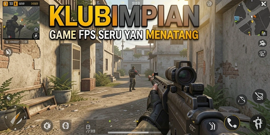Tampilan gameplay seru dari KLUBIMPIAN dengan aksi tembak-menembak.
