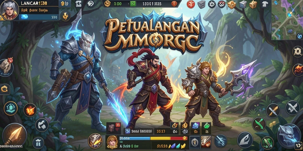 Screenshot gameplay LANCAR138 yang menampilkan pertempuran seru di dunia MMORPG.