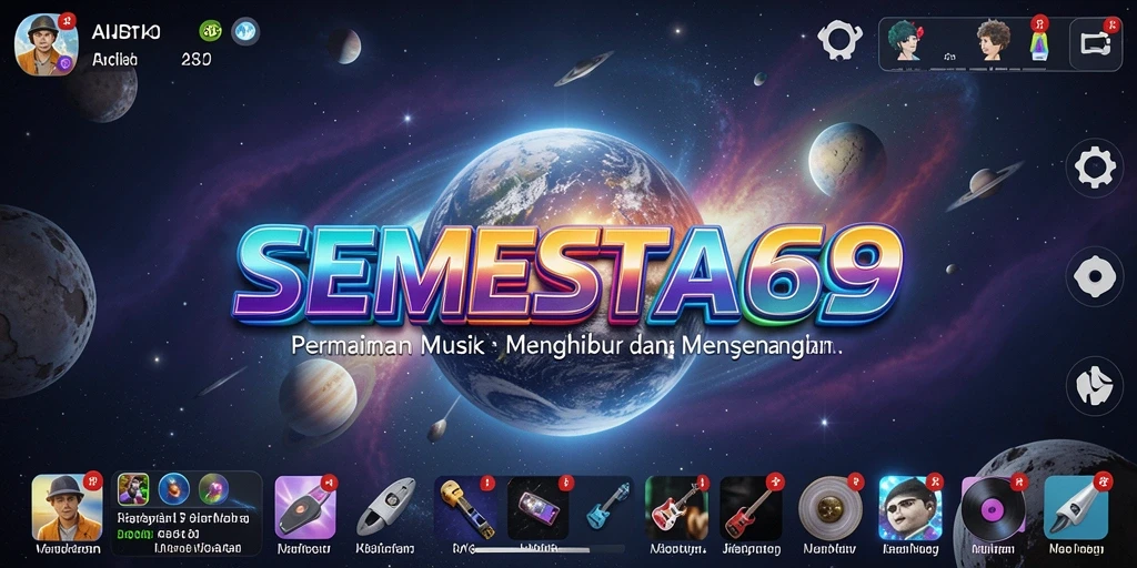 Menampilkan gameplay seru dalam SEMESTA69 dengan alat musik.