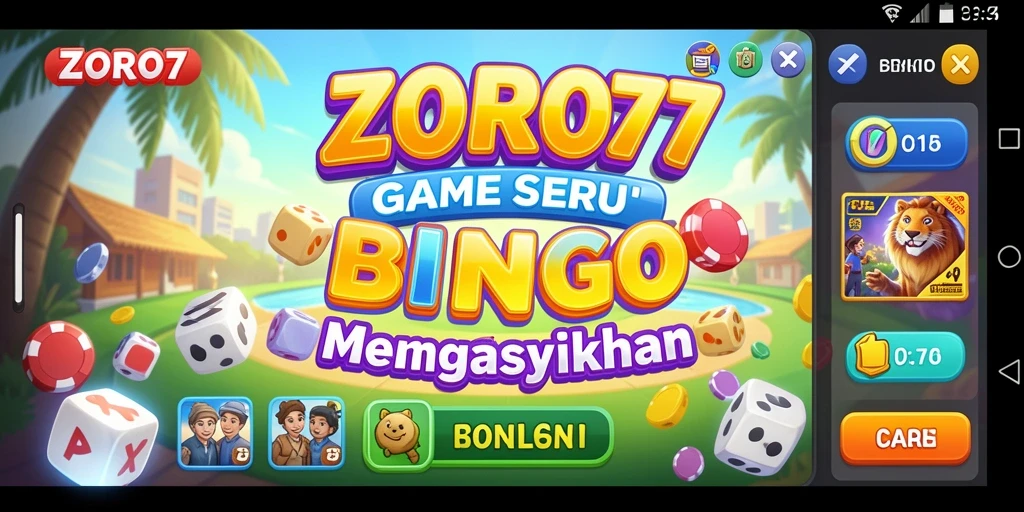 Screenshot ZORO77 menampilkan gameplay seru Bingo.